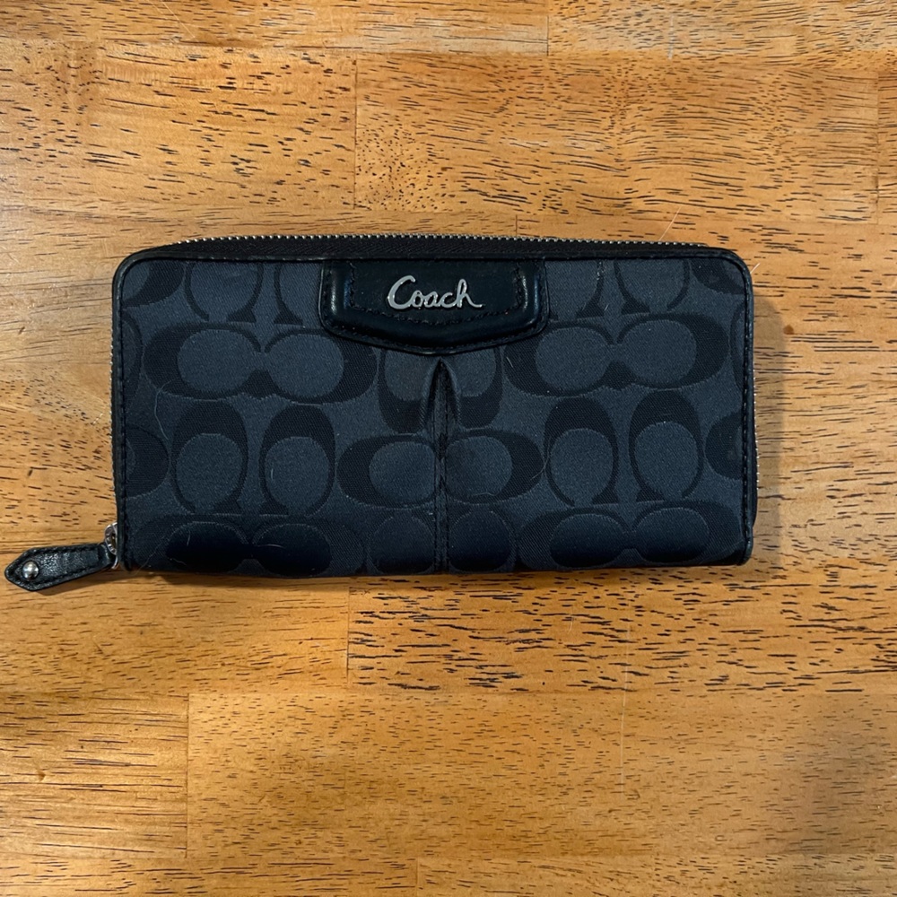 Coach black signature wallet